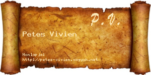 Petes Vivien névjegykártya